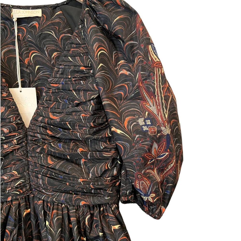 NWT ULLA JOHNSON Gwen Elbow Puff-sleeve Mini Dress Size 2 - Picture 7 of 12